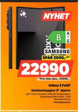 POWER Galaxy Z Fold7, NOK 22990 tilbud