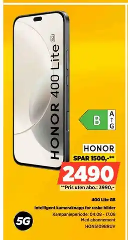 POWER HONOR 400 Lite, NOK 2490 tilbud