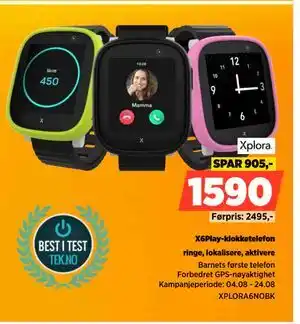 POWER X6Play-klokketelefon, NOK 1590 tilbud
