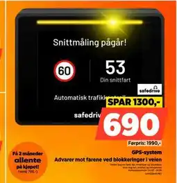 POWER GPS-system, NOK 690 tilbud