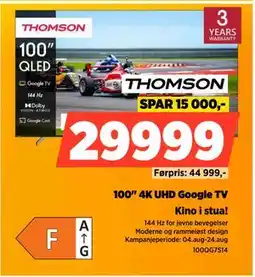POWER 100 4K UHD Google TV, NOK 29999 tilbud