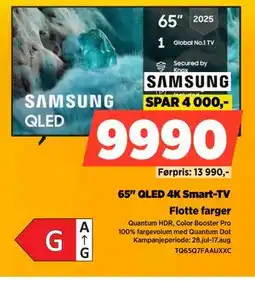 POWER 65 QLED 4K Smart-TV, NOK 9990 tilbud