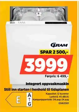 POWER Integrert oppvaskmaskin, NOK 3999 tilbud
