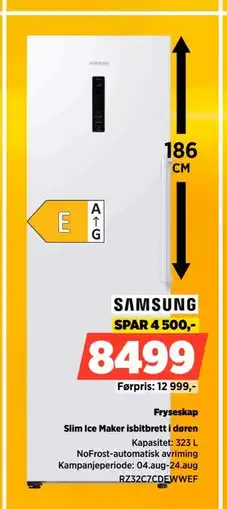 POWER Fryseskap, NOK 8499 tilbud