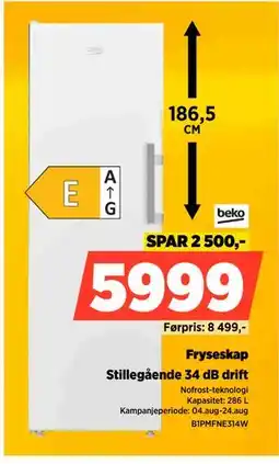 POWER Fryseskap, NOK 5999 tilbud