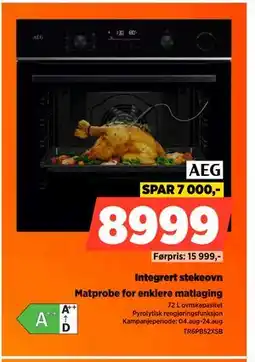 POWER Integrert stekeovn, NOK 8999 tilbud