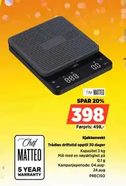 POWER Kjøkkenvekt, NOK 398 tilbud