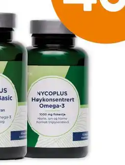 Vitusapotek Nycoplus Høykonsentrert Omega-3 1000 mg, NOK 251.5 tilbud