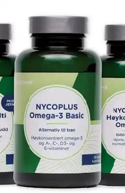 Vitusapotek Nycoplus Omega-3 Basic, NOK 167.5 tilbud