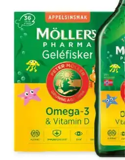 Vitusapotek Möller’s Pharma Omega-3 geléfisker, NOK 101.5 tilbud