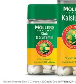 Vitusapotek Möller's Pharma Sink & C-vitamin, NOK 113.5 tilbud