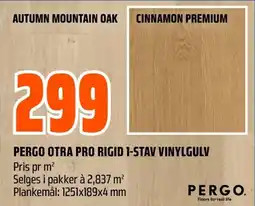 Coop Obs PERGO OTRA PRO RIGID 1-STAV VINYLGULV Pris pr m² tilbud