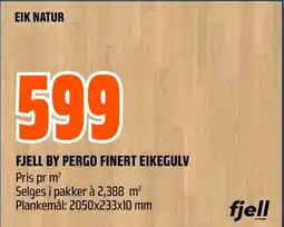 Coop Obs FJELL BY PERGO FINERT EIKEGULV Pris pr m² tilbud