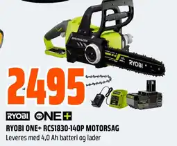 Coop Obs RYOBI ONE+ RYOBI ONE+ RCS1830-140P MOTORSAG Leveres med 4,0 Ah batteri og lader tilbud