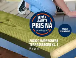 Coop Obs 28x120 impregnert terrassebord kl. 1 tilbud
