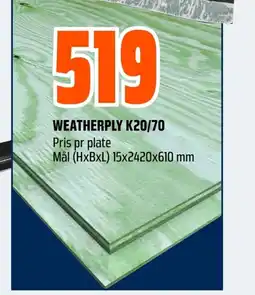 Coop Obs WEATHERPLY K20/70 tilbud