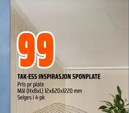 Coop Obs TAK-ESS INSPIRASJON SPONPLATE tilbud