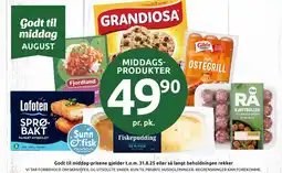 Joker Godt til middag-prisene gjelder t.o.m. 31.8.25 eller så langt beholdningen rekker tilbud
