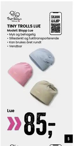 Sport Outlet TINY TROLLS LUE, NOK 85 tilbud