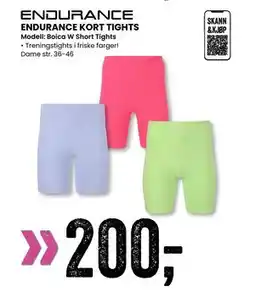 Sport Outlet ENDURANCE KORT TIGHTS, NOK 200 tilbud