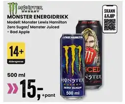 Sport Outlet MONSTER ENERGIDRIKK, NOK 15 tilbud