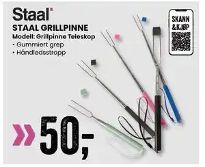 Sport Outlet STAAL GRILLPINNE, NOK 50 tilbud