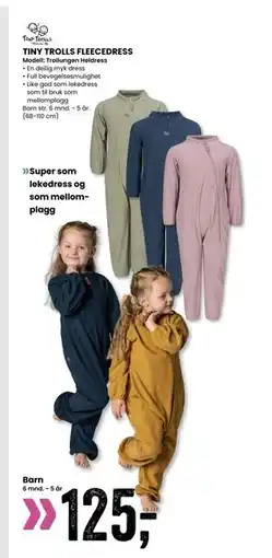 Sport Outlet TINY TROLLS FLEECEDRESS, NOK 125 tilbud