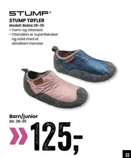 Sport Outlet STUMP TØFLER, NOK 125 tilbud