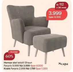 Møbelringen Hemse stol, NOK 3999 tilbud