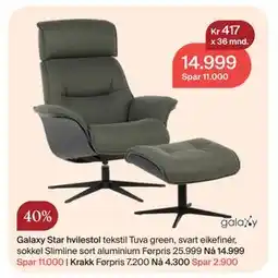 Møbelringen Galaxy Star hvilestol, NOK 14999 tilbud
