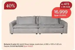 Møbelringen Boheme 3-seter XL, NOK 16999 tilbud