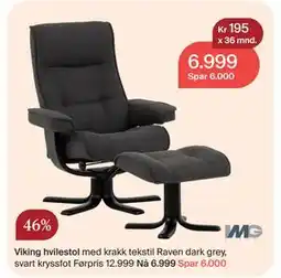 Møbelringen Viking hvilestol, NOK 6999 tilbud