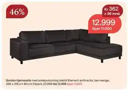 Møbelringen Gordon hjørnesofa, NOK 12999 tilbud