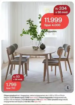 Møbelringen Kato spisestol, Medlemspris tilbud