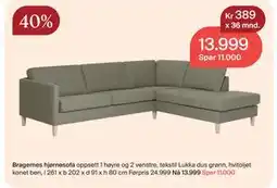 Møbelringen Bragernes hjørnesofa, NOK 13999 tilbud