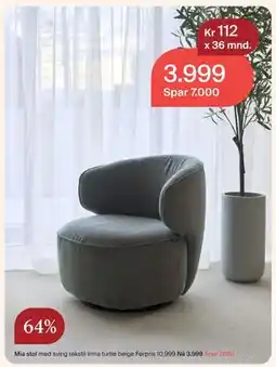 Møbelringen Mia stol, NOK 3999 tilbud