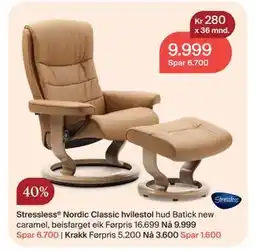 Møbelringen Stressless. Nordic Classic hvilestol, NOK 9999 tilbud