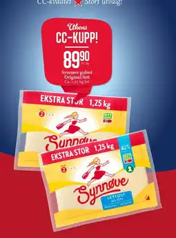 CC Mat Synnøve gulost Original/lett tilbud