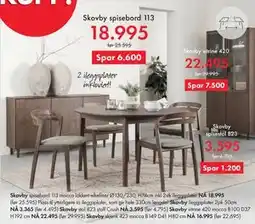 Fagmøbler Skovby spisebord 113, NOK 18995 tilbud