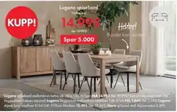 Fagmøbler Lugano spisebord, NOK 14995 tilbud