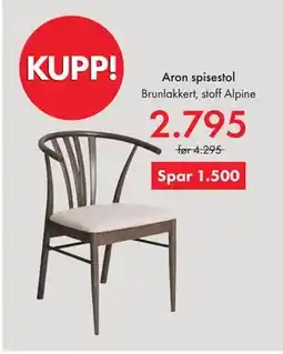 Fagmøbler Aron spisestol, NOK 2795 tilbud