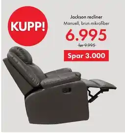 Fagmøbler Jackson recliner, NOK 6995 tilbud