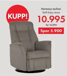 Fagmøbler Harmony recliner, NOK 10995 tilbud