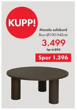 Fagmøbler Macala sofabord, NOK 3499 tilbud