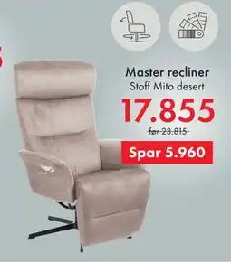 Fagmøbler Master recliner, NOK 17855 tilbud