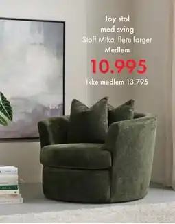 Fagmøbler Joy stol med sving, NOK 13795, Medlemspris tilbud