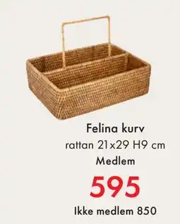 Fagmøbler Felina kurv, NOK 850, Medlemspris tilbud