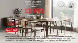 Fagmøbler Borås spisebord, NOK 17495, Medlemspris tilbud