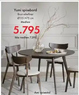 Fagmøbler Yumi spisebord, NOK 7295, Medlemspris tilbud