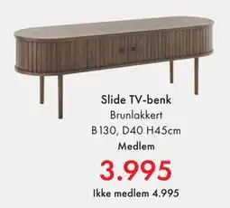 Fagmøbler Slide TV-benk, NOK 4995, Medlemspris tilbud